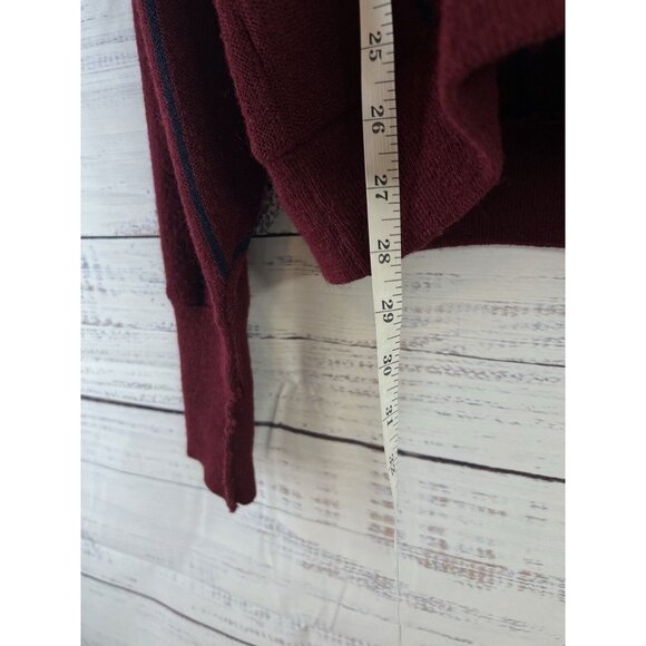 Izod Lacoste Sweater Men's L Burgundy V-Neck Orlon Acrylic Made in USA Preppy - Picture 6 of 11